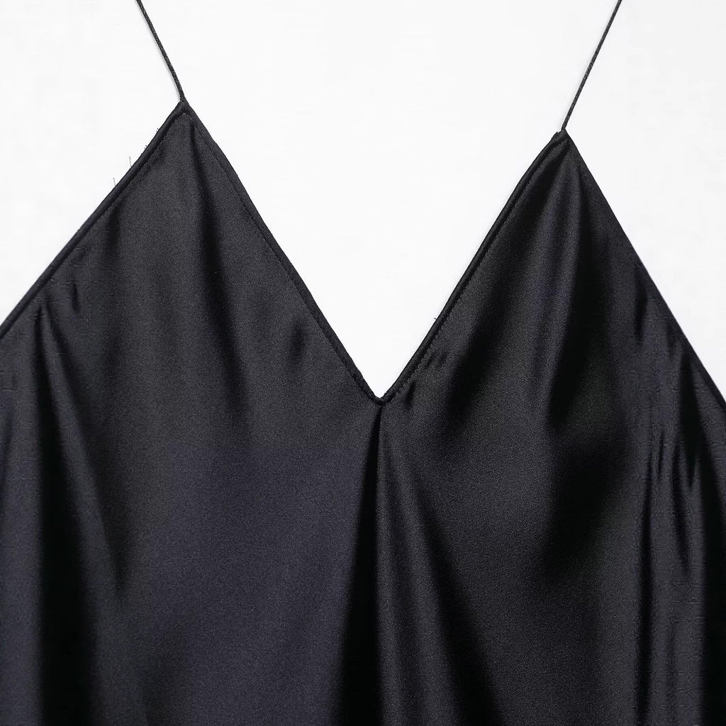 Silk textured lingerie style camisole dress
