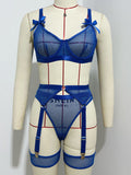 Sexy Lingerie Set with Mesh and Bowknot Binding - Erotic Underwear Suit for Women