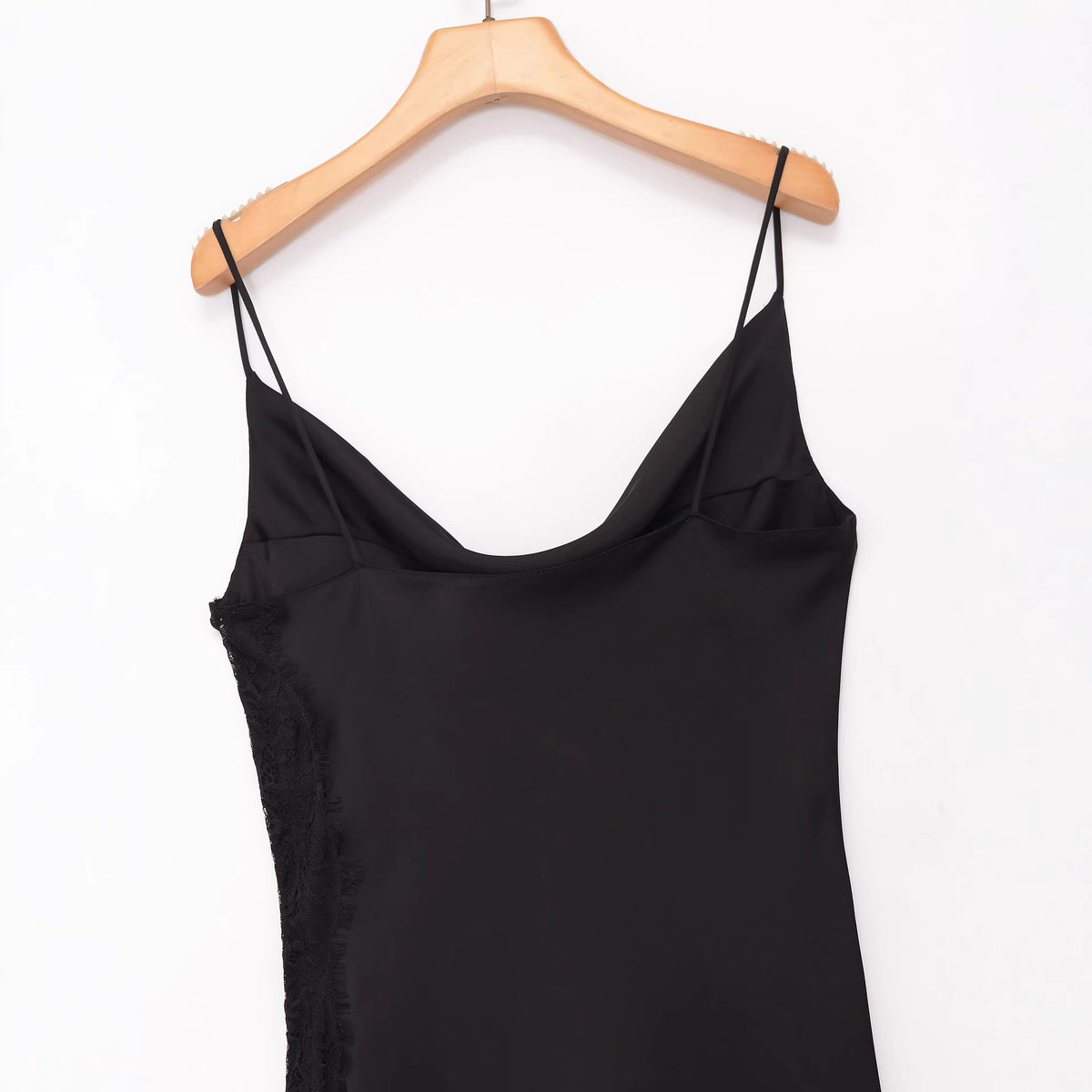 Wrinkled waist slimming lace lingerie style dress