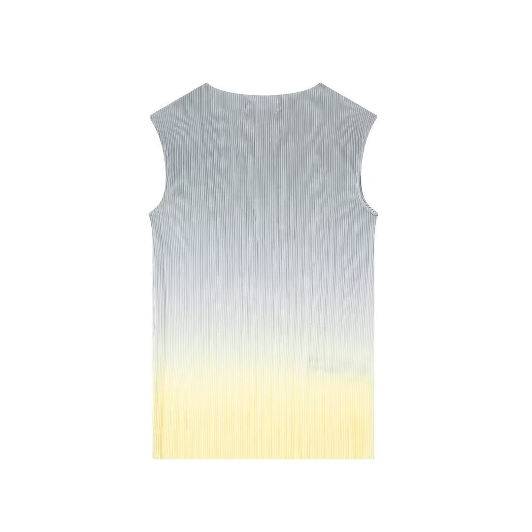 European and American New Fashion Simple Boat Neck Contrast Color Slim Fit Slim Pleated Tank Top Set Womens Two Piece Set