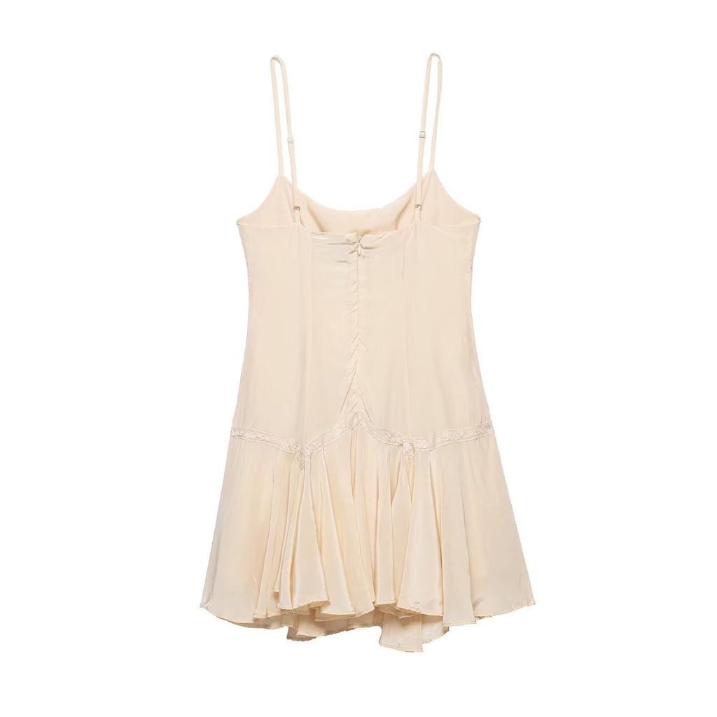 Hot girl embroidered lingerie style dress