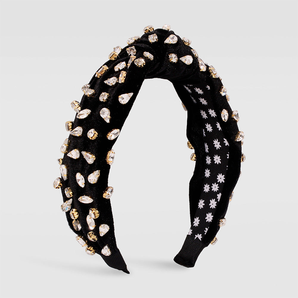 Full Crystal Luxury Rhinestones Headbands For Womens Headdress Sparkly Padded Diamond Jeweled Headband Hair Bands Party