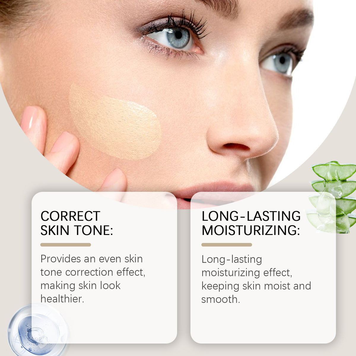 Moisturizing Liquid Foundation Easily Creates A Natural Skin Tone Concealer Moisturizing And Long-Lasting Long-Lasting Makeup Foundation