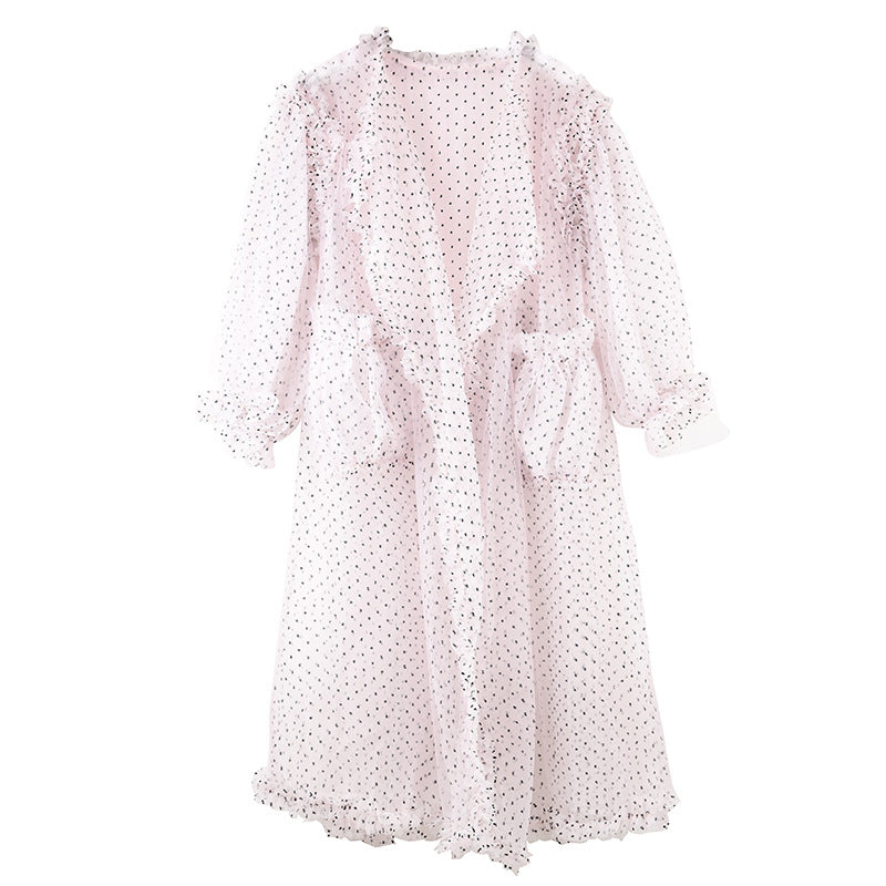 Summer Seaside Holiday Gauze Smock Lantern Sleeve Cardigan Loose Coat Beach Sunscreen Clothing Womens Tops