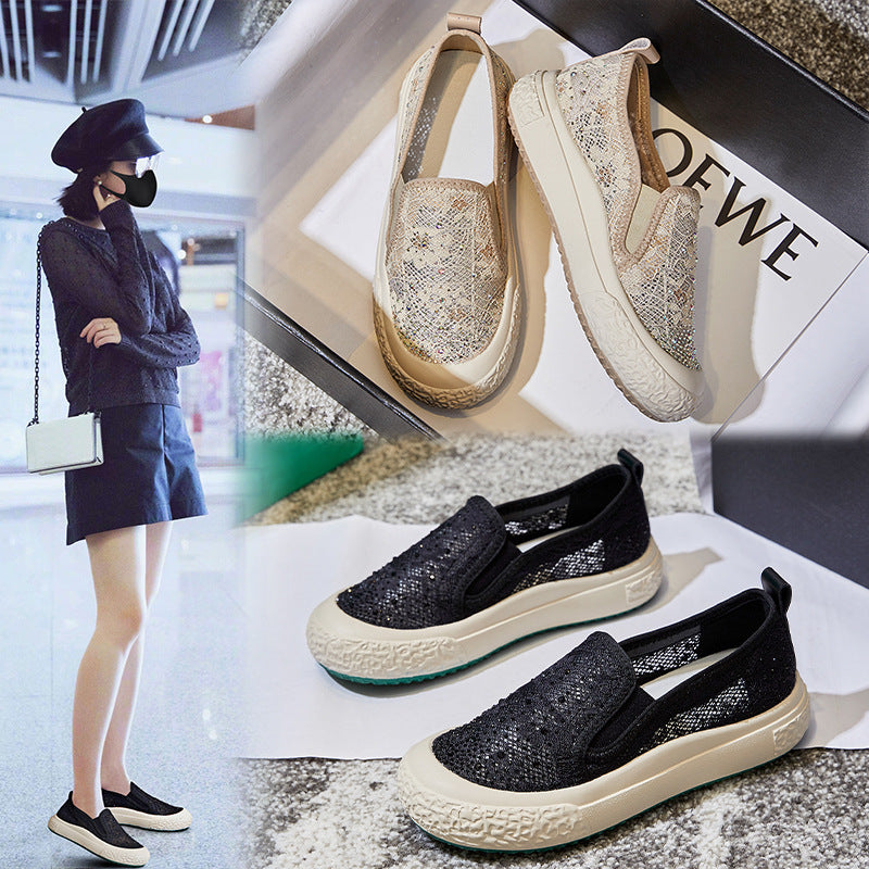 Thick Soled Fishermans Shoes, Casual and Breathable Single Shoes, Womens Shallow Bottomed Shoes, Womens One Footed Shoe Trend