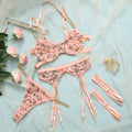 New Lace Flower Embroidery Sexy Perspective Temptation Sling Lingerie Suit