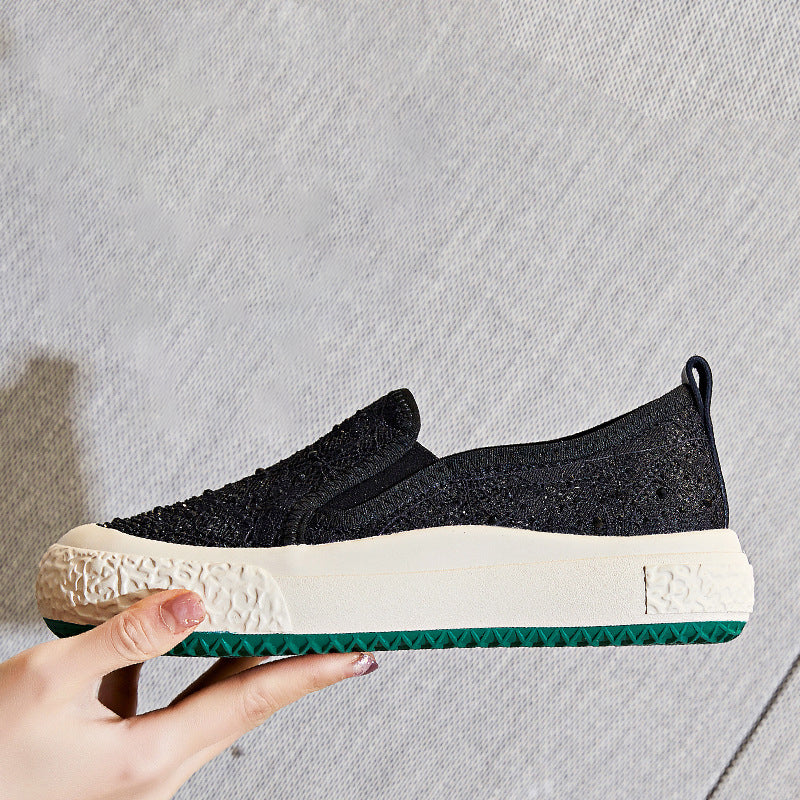 Thick Soled Fishermans Shoes, Casual and Breathable Single Shoes, Womens Shallow Bottomed Shoes, Womens One Footed Shoe Trend