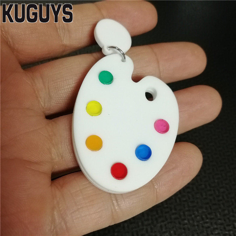 Fashion Acrylic Jewelry Custom Womens Interesting Drop Earrings Lovely Brush Palette Dangle Earring