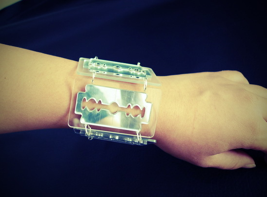 KUGUYS Fashion Jewelry Acrylic Silver Mirror Blade Bangles for Womens and Mens HipHop Rock Geometric Wide Bracelet