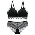 Bra Set Ultra thin Cotton Women bra and panty Lingerie Sexy Embroidery Lace Underwear Sets White