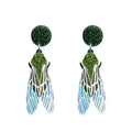 Fashion Jewelry Glitter Cicada Earrings for Womens Pendientes Acrylic Insect Wing Drop Earring