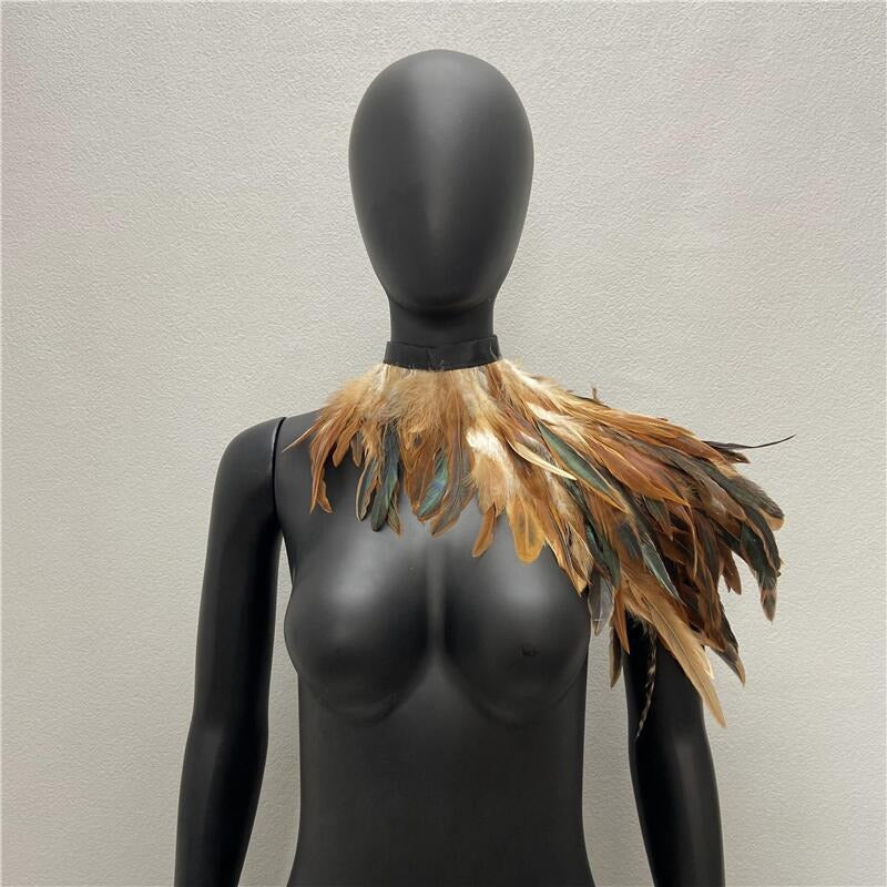 Feather shawl fake collar stage runway makeup dance Halloween costume accessories