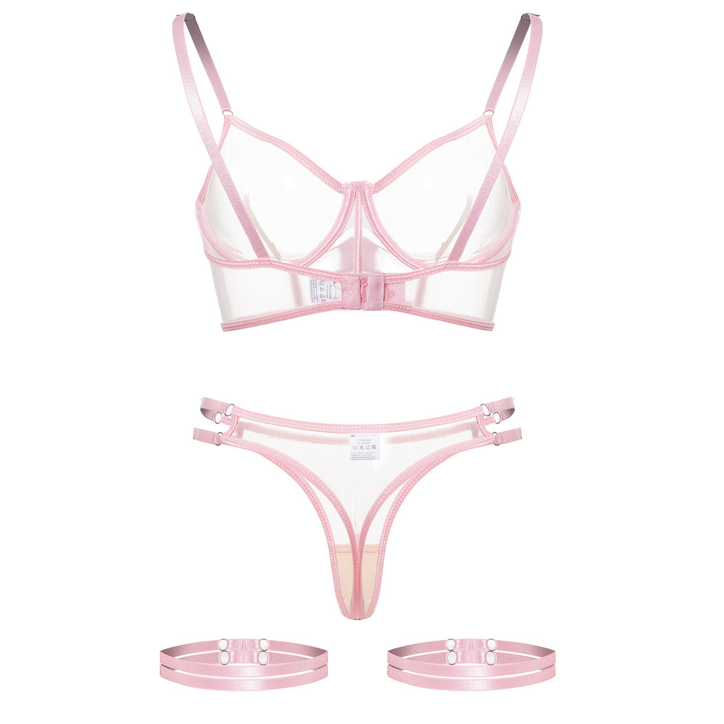 Sexy lingerie mesh fishbone sexy lingerie set with backless design