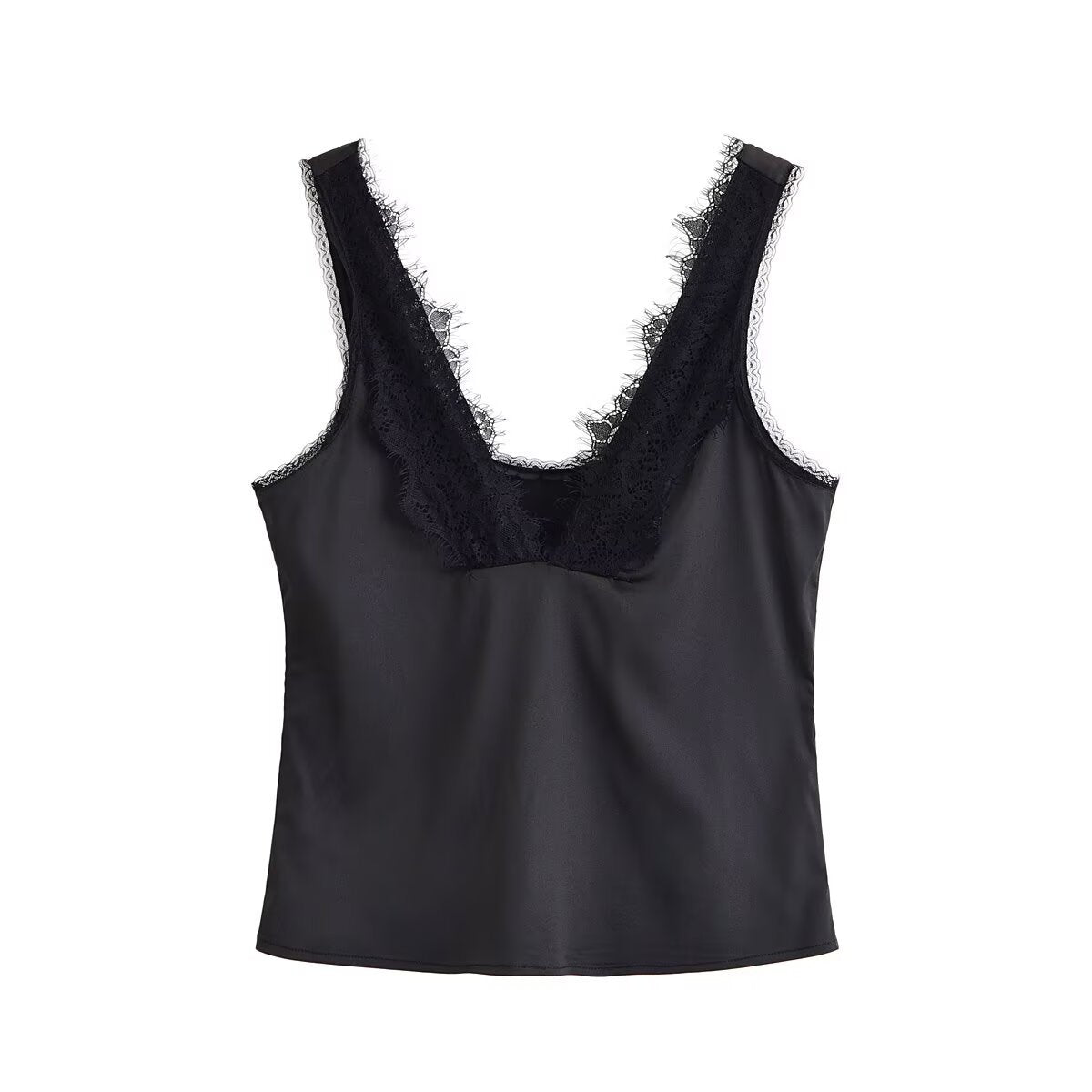 Hot girl lace patchwork lingerie style top