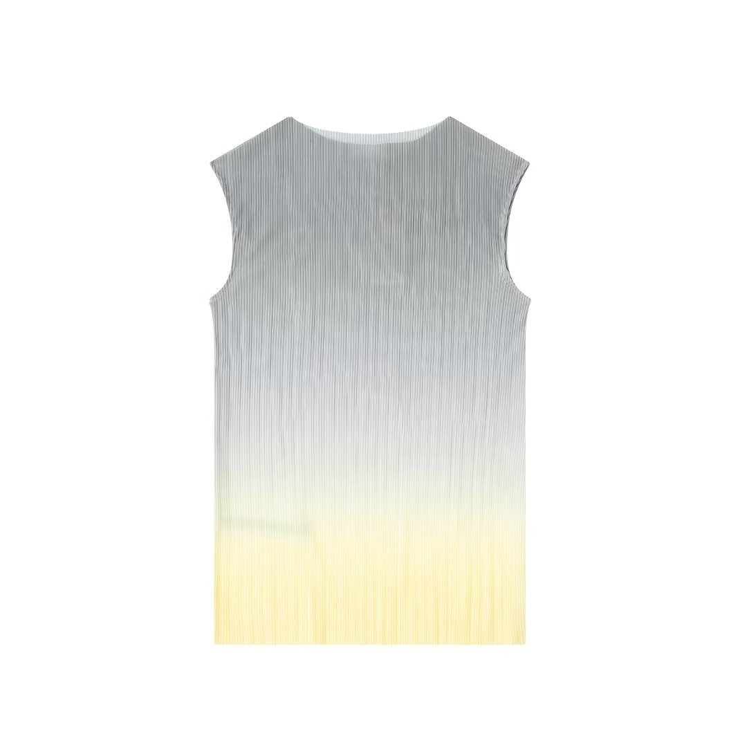 European and American New Fashion Simple Boat Neck Contrast Color Slim Fit Slim Pleated Tank Top Set Womens Two Piece Set