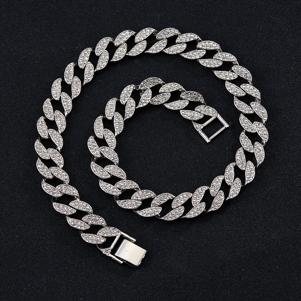 Jewelry Cuba Necklace Womens Fashion Hip Hop Net Red Non Fading Clavicle Chain