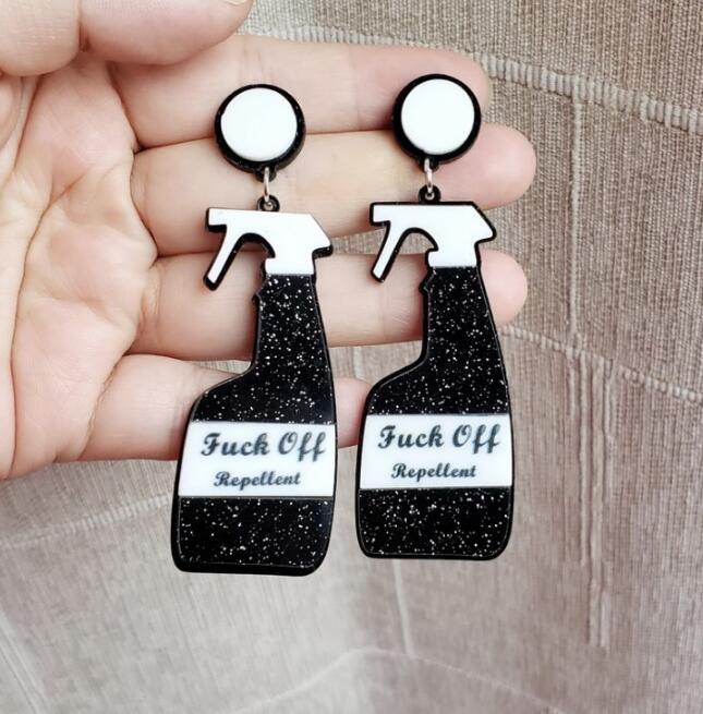 Fashion Jewelry Glitter Bottle Earrings for Womens Pendientes Funny Drop Earring Oorbellen Brincos Trendy Gift Accessory