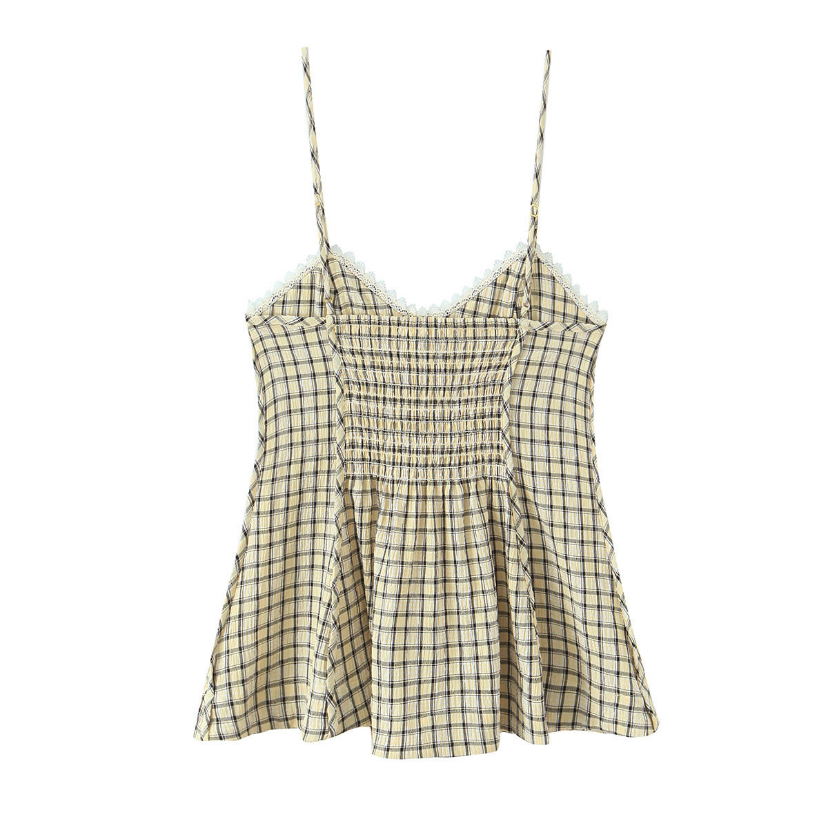 Versatile plaid lingerie style top for women's clothing