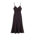 Flower print lingerie style MIDI dress
