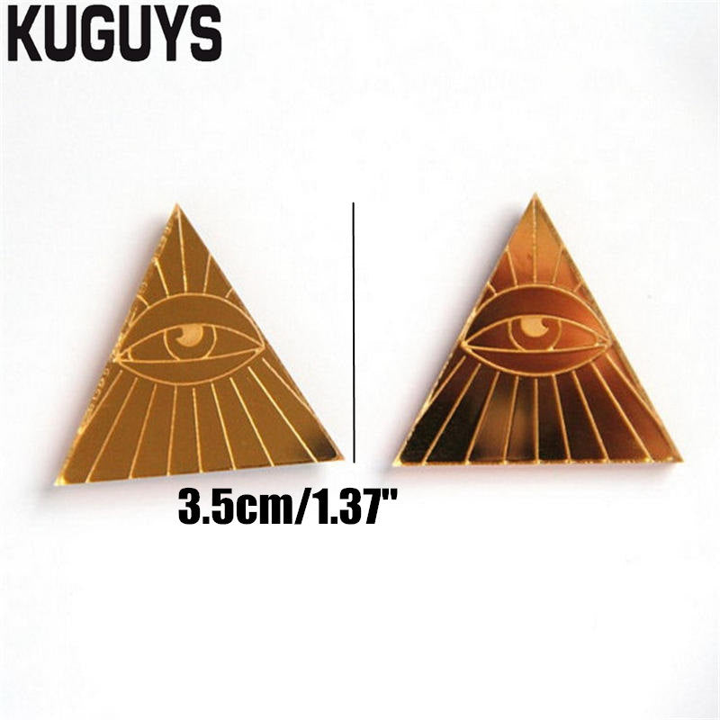 Trendy Jewelry Acrylic Gold Mirror Large Earrings for Womens Pendientes Triangle Eyes Stud Earring Oorbellen Brincos