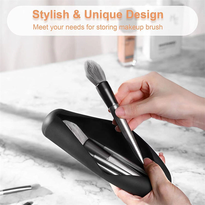 Silicone Makeup Brush Storage Bag Makeup Brush Protective Case Portable Beauty Makeup Tool Storage Box