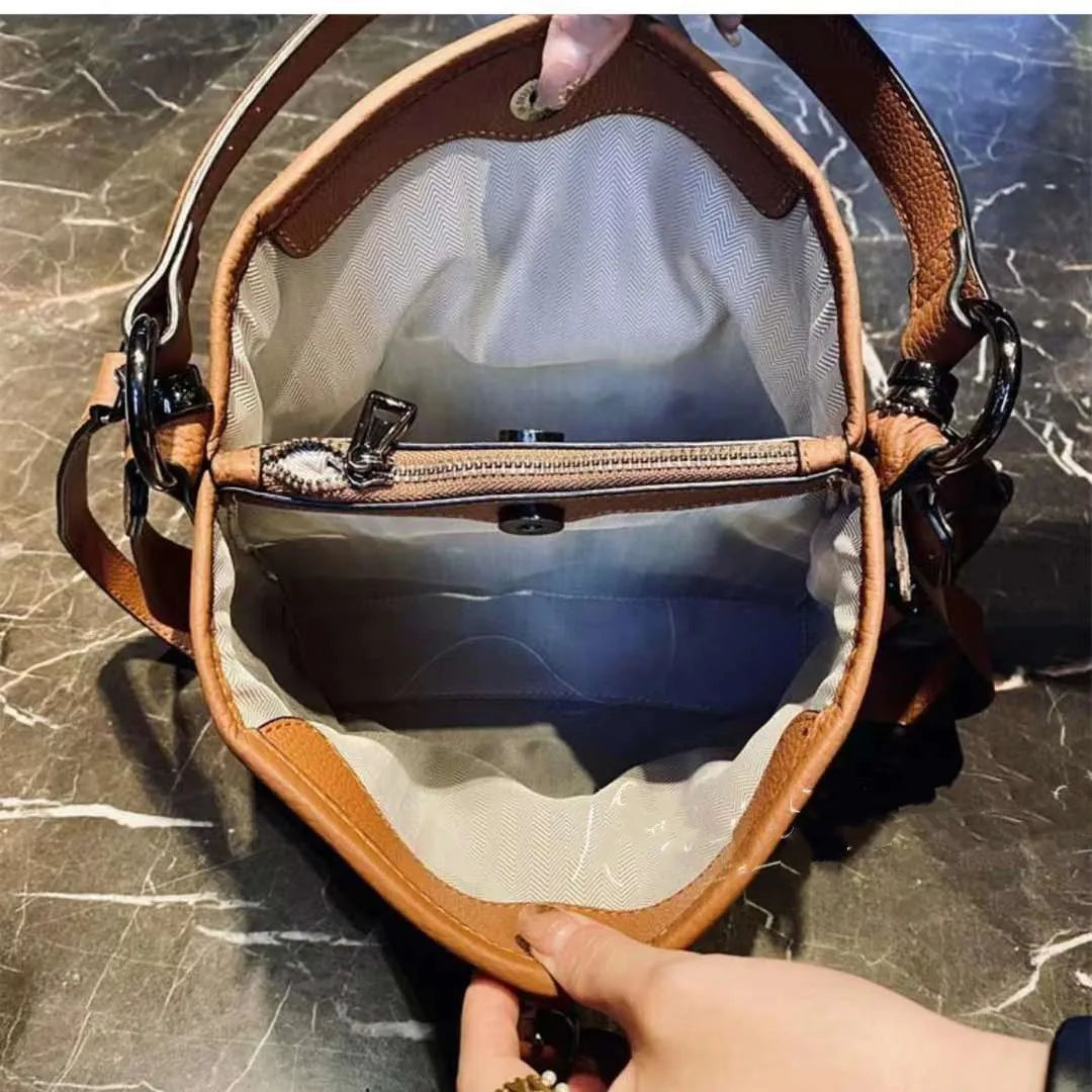 Striped Canvas Leather Womens Bag Female HandBags Shoulder Women Bags Casual Totes Sac Main Femme Bags For Women Bolas