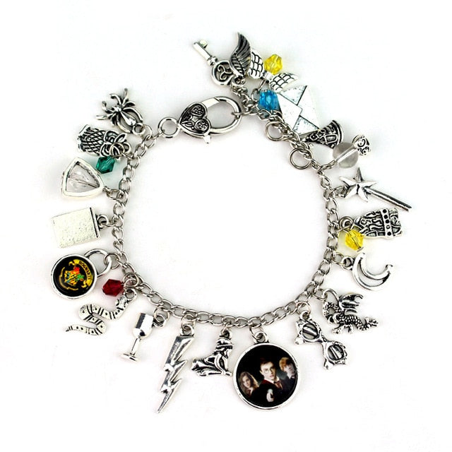 Harri Potter Combination Jewellery Silver Plated Charm Bead Bracelet
