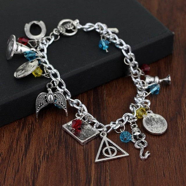 Harri Potter Combination Jewellery Silver Plated Charm Bead Bracelet