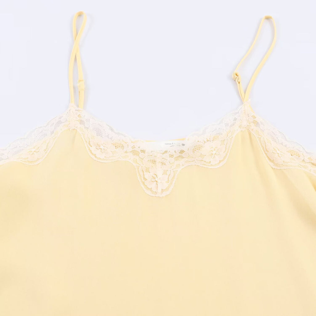 Sexy lace patchwork lingerie style top