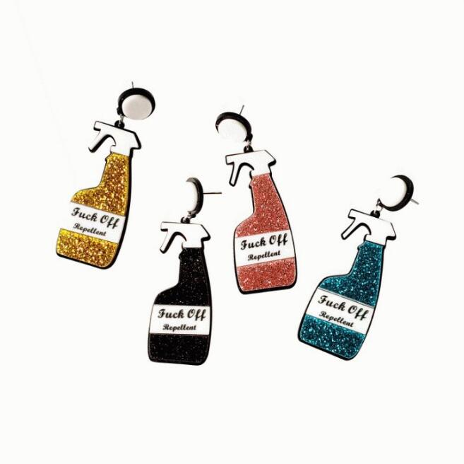 Fashion Jewelry Glitter Bottle Earrings for Womens Pendientes Funny Drop Earring Oorbellen Brincos Trendy Gift Accessory