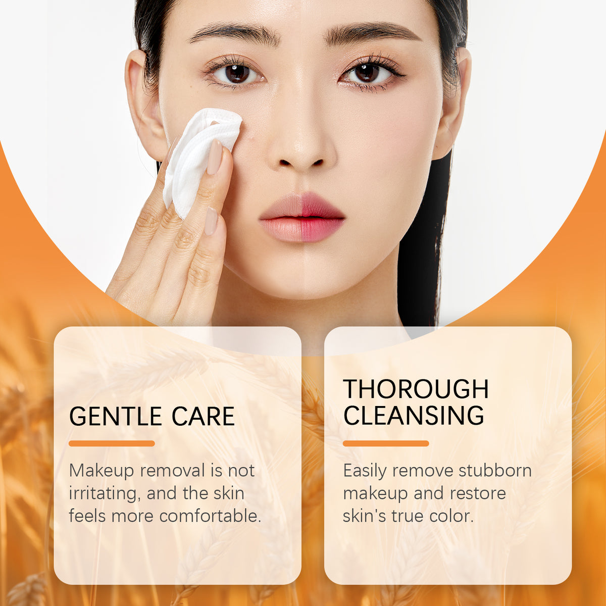 EELHOE Rice Gentle Makeup Remover Face Gentle Cleansing Makeup Cleanser Pure Skin Moisturizing Water Refreshing Makeup Remover