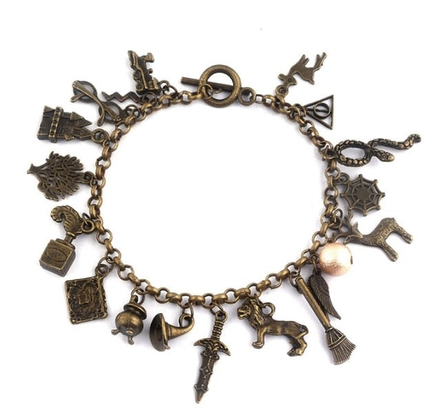 Harri Potter Combination Jewellery Silver Plated Charm Bead Bracelet