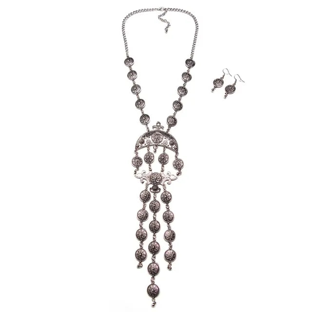 Ztech Collar Coin Necklace & Pendant Vintage Crystal Maxi Choker Statement Collier female Boho Big Fashion Women Jewellery Gifts