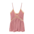 Hot girl lace patchwork lingerie style top