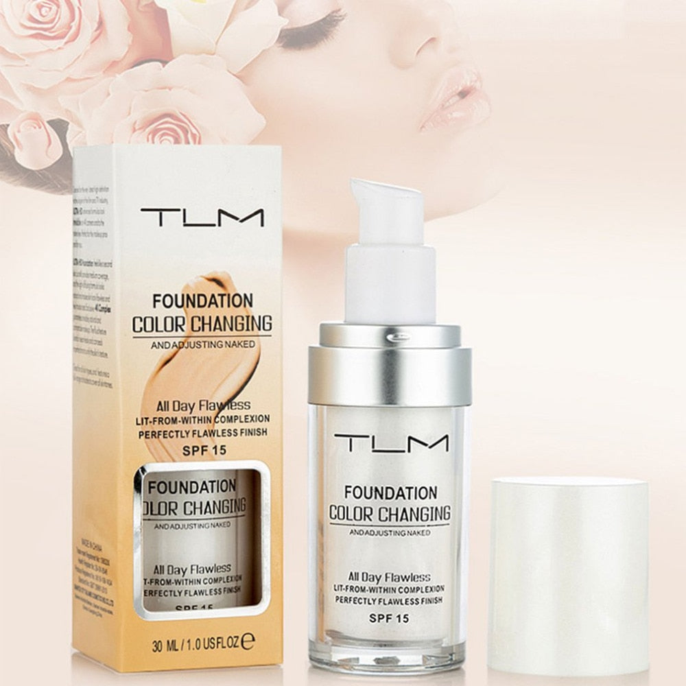 TLM Pro Color Changing Foundation Makeup Base Nude Face Liquid Cover Concealer Longlasting Makeup Gift sombras Skin care Foundation