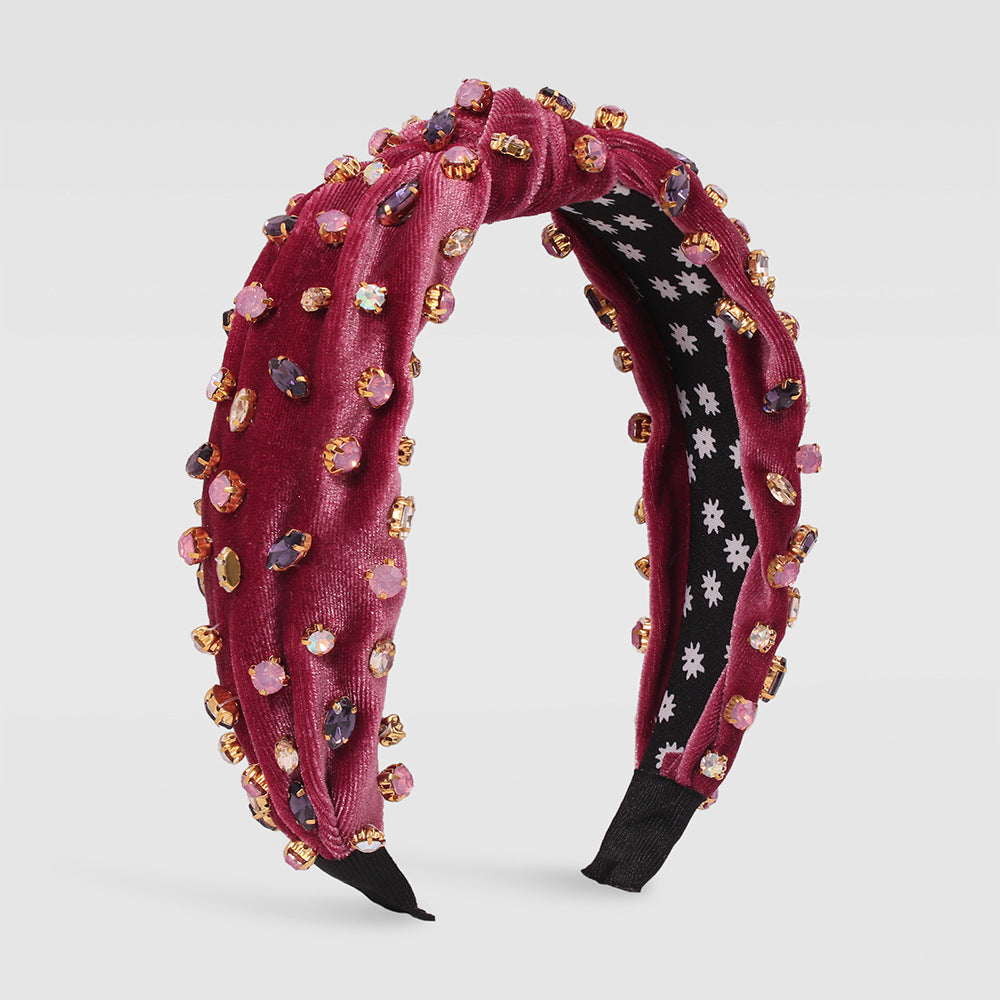 Full Crystal Luxury Rhinestones Headbands For Womens Headdress Sparkly Padded Diamond Jeweled Headband Hair Bands Party