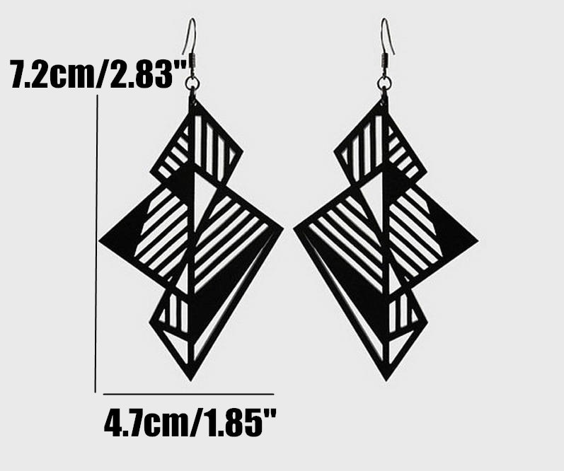 Trendy Jewelry Acrylic Black Large Earrings for Womens Pendientes Fashion Geometric Art Drop Earring Oorbellen Brincos