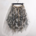 Korean Style Tulle Skirts Womens High Waist Swing Dolly Ball Gown Underskirt Mesh Summer Midi Skirt Faldas Saias Jupe