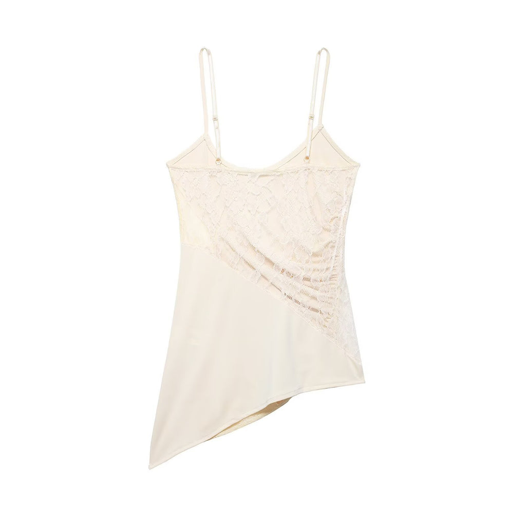 Hot girl lace patchwork lingerie style top