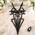 Sexy Lingerie with Lace Splicing and Steel Ring Backless Bodysuit