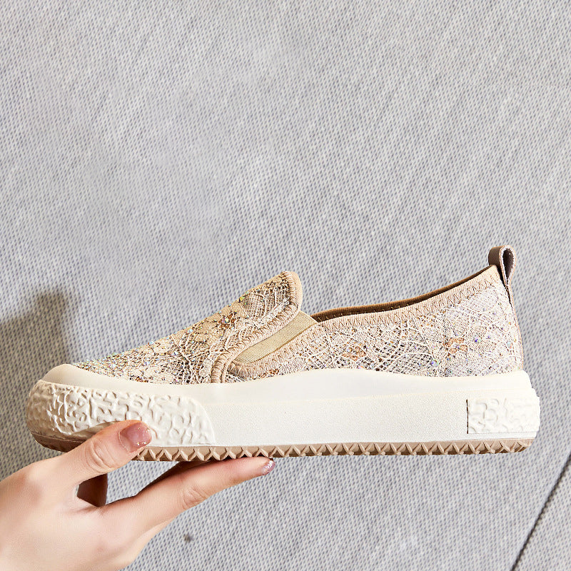 Thick Soled Fishermans Shoes, Casual and Breathable Single Shoes, Womens Shallow Bottomed Shoes, Womens One Footed Shoe Trend