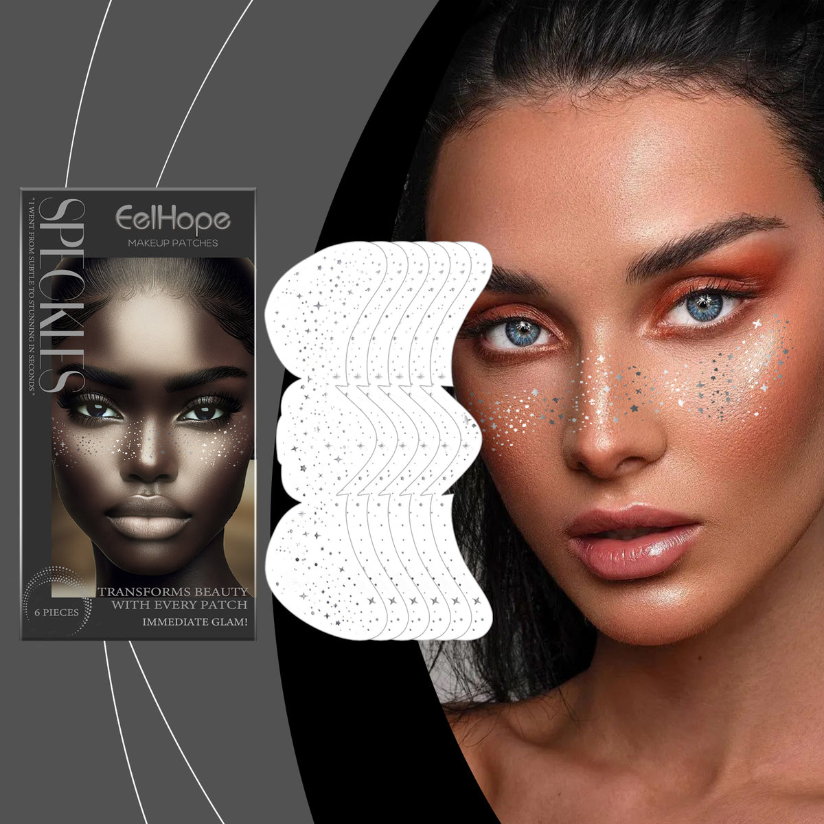 Eelhope Spot Makeup Patch Glitter Spot Tattoo Stickers Easily Create Freckle Makeup Contouring Patch