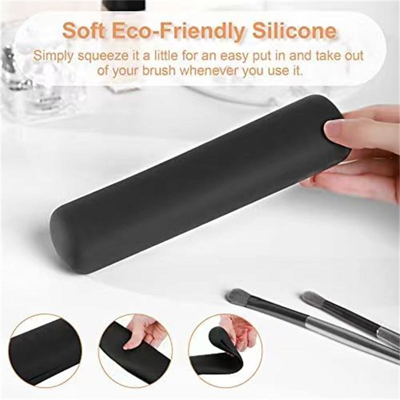 Silicone Makeup Brush Storage Bag Makeup Brush Protective Case Portable Beauty Makeup Tool Storage Box