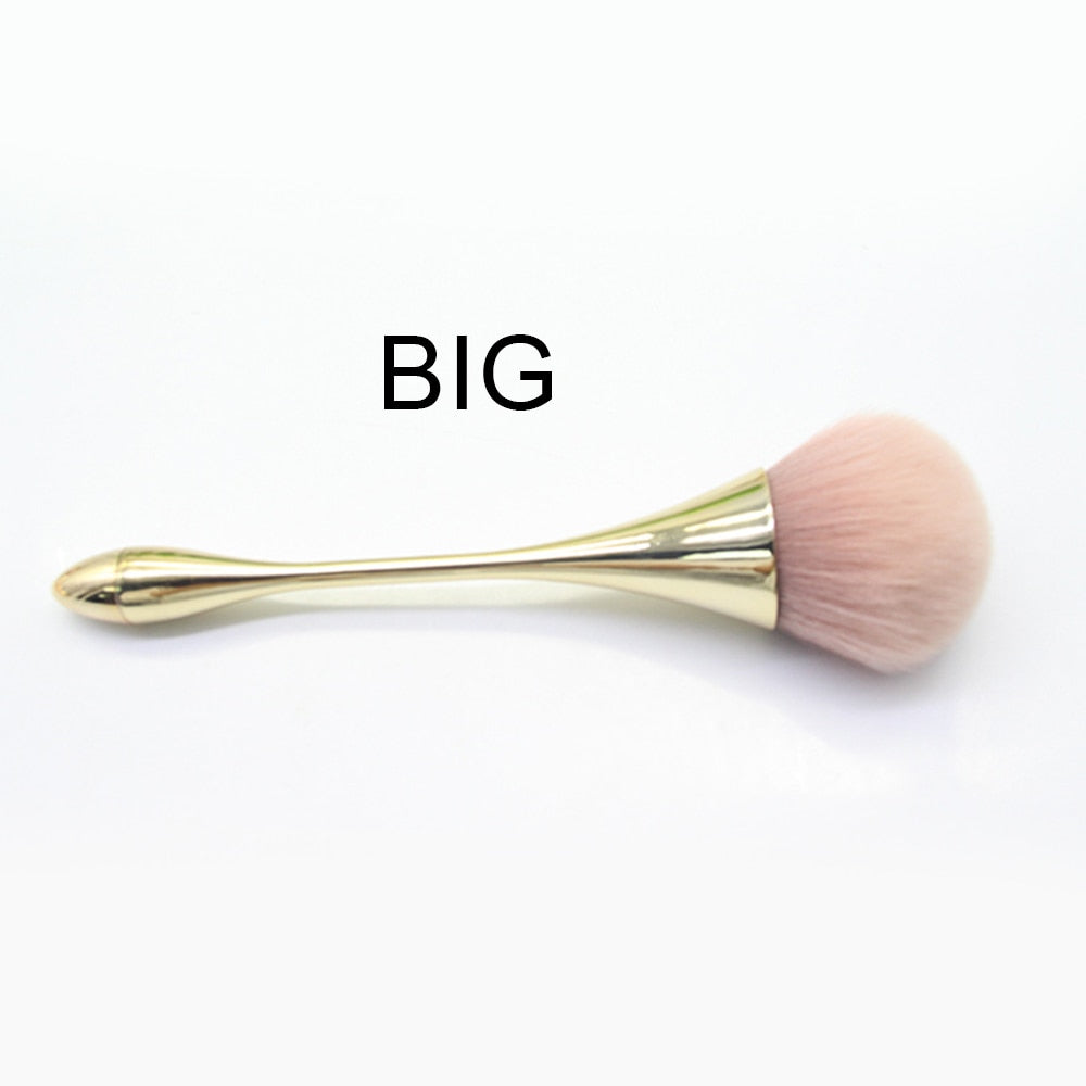 Gold Color Makeup Powder Big Brush Kabuki Brush Synthetic Hair BB Cream Foundation Brush Powder Makeup Beauty Tool Brushes