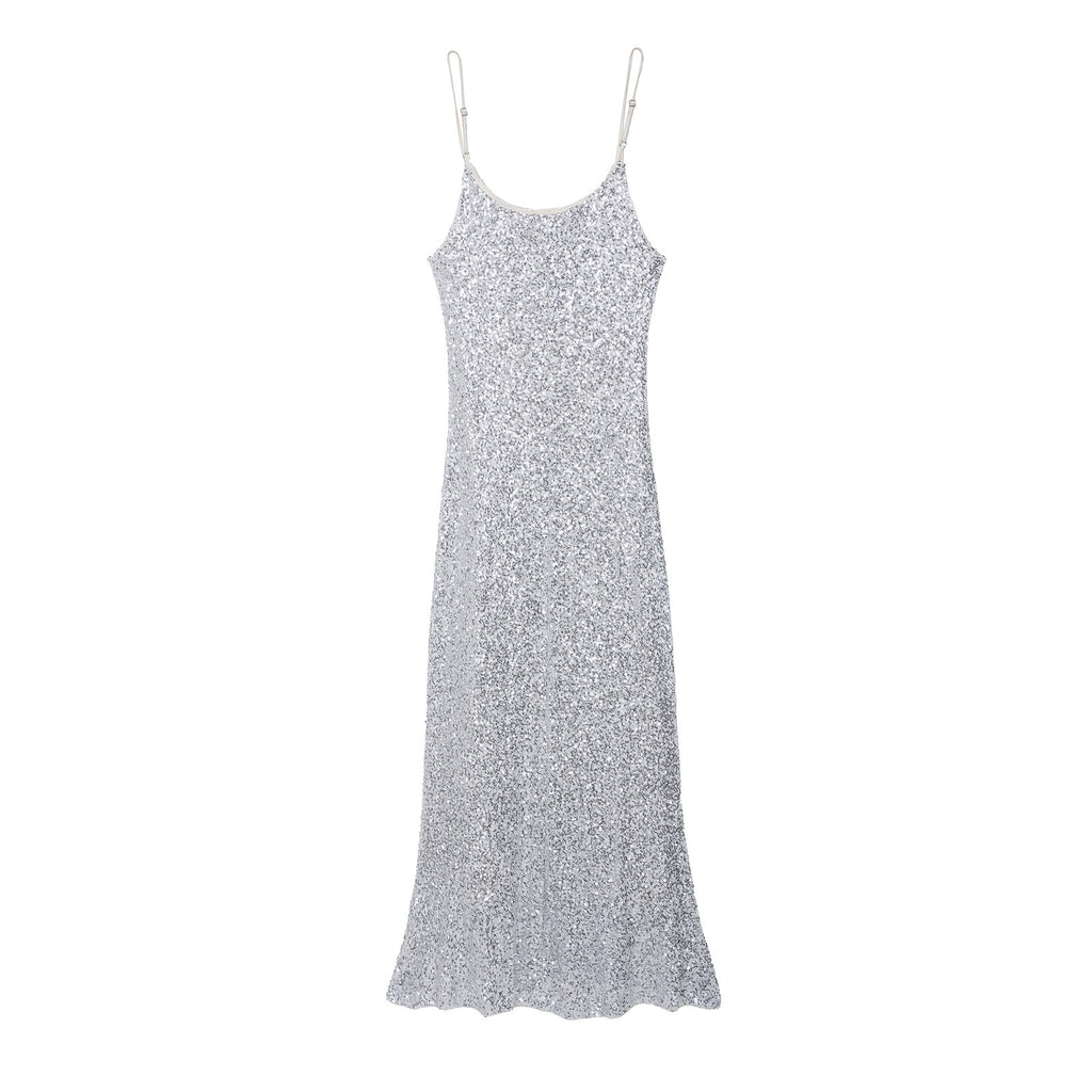 French pearl embellished lingerie style dress