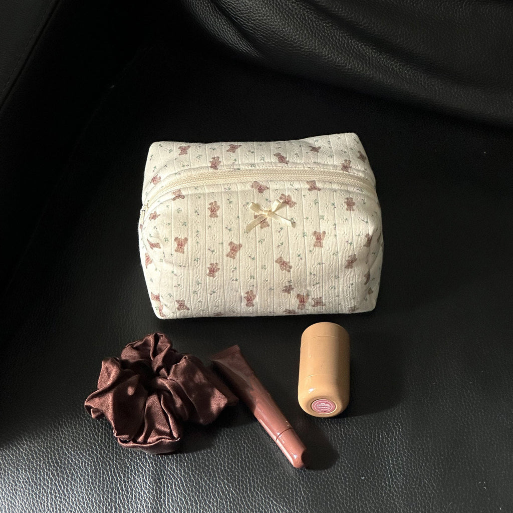 Quilted Meadow Makeup Pouch