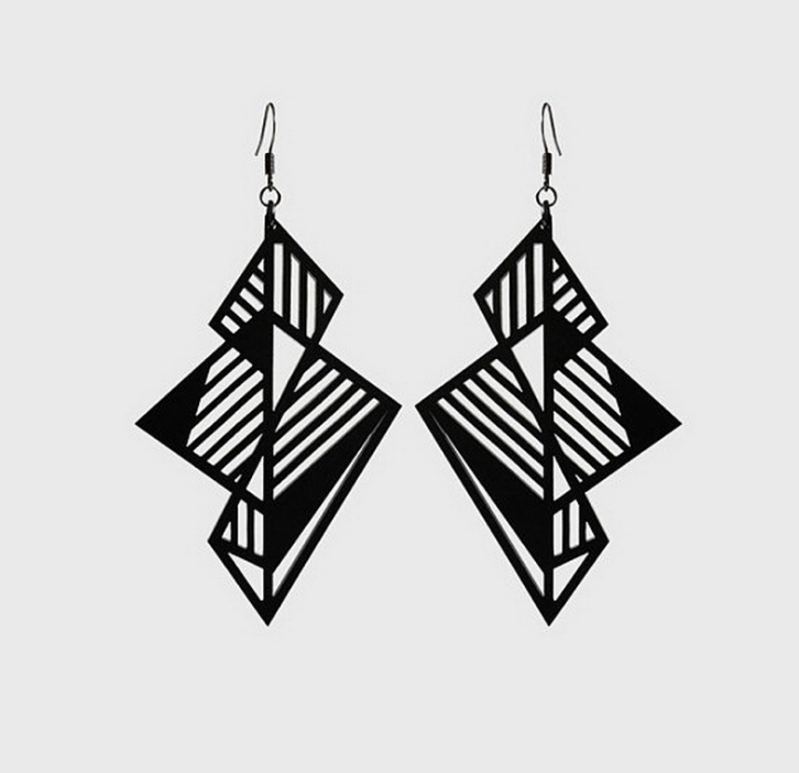Trendy Jewelry Acrylic Black Large Earrings for Womens Pendientes Fashion Geometric Art Drop Earring Oorbellen Brincos