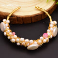 GLSEEVO Original Natural Fresh Water Baroque Pearl Bangle & Bracelet For Women Wife Wedding Handmade Adjustable Jewellery GB0060